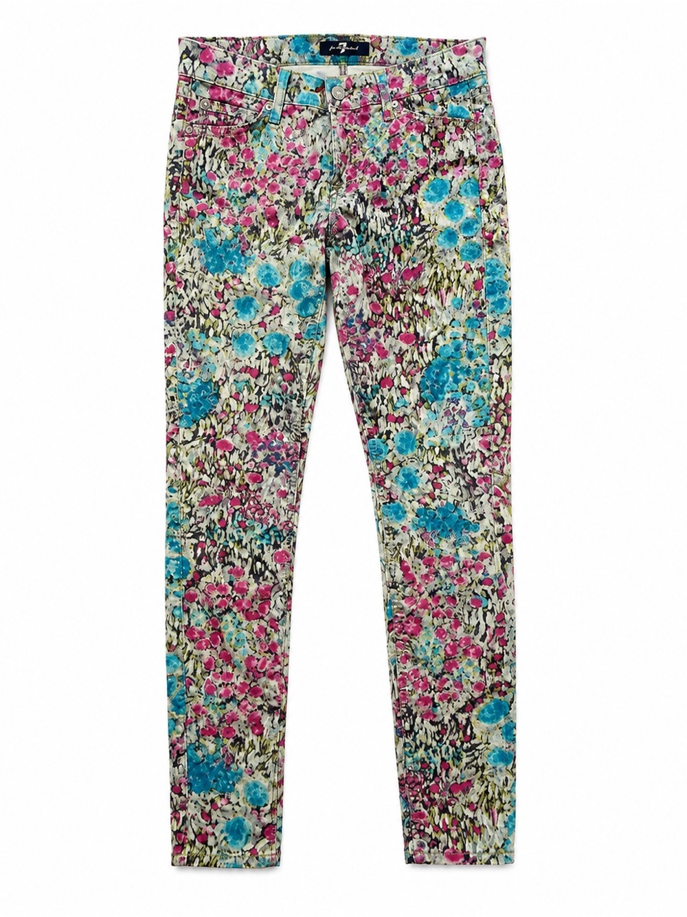 7 For All Mankind Floral Print Skinny Jeans – Size 28